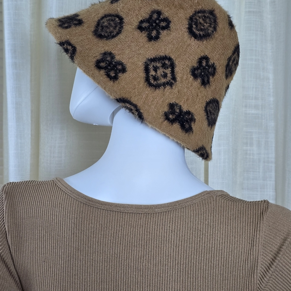 Aldo Brown and Black Patterned Bucket Hat